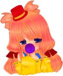  blush food fruit ichocola long orange orange_hair ribbon sweets 