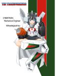  1girl 80s autobot black_hair blue_eyes glasses kageyama_shinobi labcoat mecha mecha_musume oldschool personification robot solo transformers wheeljack 