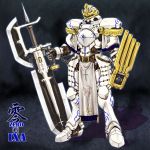  1boy armor highres kamen_rider kamen_rider_ixa kamen_rider_kiva_(series) ledjoker07 male male_focus redesign solo 