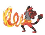  black_fur claws fire grey_fur highres incineroar official_art pelvic_thrust pokemon pokemon_(game) pokemon_sm red_fur 