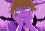  1boy bad_id glowing hands_on_own_cheeks hands_on_own_face kagamine_len mirai_nikki nail_polish parody potato_(potato1827) solo vocaloid yandere_trance yellow_nails 