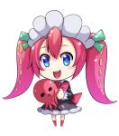  1girl blue_eyes chibi female full_body octopus original redhead ruuto_(sorufu) simple_background solo tentacle white_background 