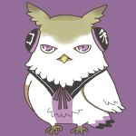  animalization bird female no_humans oekaki onikobe_rin owl purple_background solo touhou toyosatomimi_no_miko 