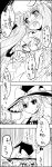  2girls 3koma 4koma bespectacled blush book braid comic female glasses groping highres kirisame_marisa koakuma long_hair monochrome multiple_girls patchouli_knowledge tani_takeshi the_embodiment_of_scarlet_devil touhou translation_request yukkuri_shiteitte_ne yuri 