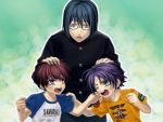  atori_mahiro green_eyes hiiro_no_kakera kazuki_yone onizaki_takuma oomi_suguru purple_hair 