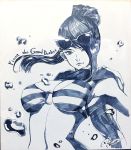  arched_back artist_name bibiko bikini breasts character_name fiora league_of_legends lips long_hair looking_to_the_side ponytail sunglasses swimsuit traditional_media water 