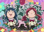  2girls engrish hanasaki_tsubomi heartcatch_precure! kurumi_erika multiple_girls parody precure ranguage school_uniform style_parody typo 