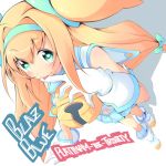  1girl :p arc_system_works bell blazblue blazblue:_continuum_shift blonde_hair boots bow character_name copyright_name cow_bell foreshortening gloves green_eyes hair_bow hairband heart iguana iguana_henshuu-chou licking licking_hand long_hair low-tied_long_hair magical_girl platinum_the_trinity quad_tails ribbon skirt smile symbol-shaped_pupils tied_hair tongue tongue_out twintails very_long_hair 