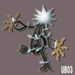  brown_background character_name kashiri_kurosuke no_humans pokemon pokemon_(creature) pokemon_(game) pokemon_sm simple_background solo ub-03_lighting 