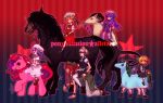  6+girls blonde_hair cirno daiyousei flandre_scarlet hachimillion hong_meiling horns horse izayoi_sakuya multiple_girls my_little_pony patchouli_knowledge pinkie_pie remilia_scarlet riding rumia satyr the_embodiment_of_scarlet_devil touhou youkai 