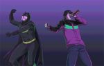  2boys 4chan animated animated_gif batman batman_(series) bruce_wayne cape crossover dancing darker_than_black dc_comics drawfag drinking hei male_focus multiple_boys party the_monkey what 