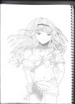  1girl absurdres bikini breasts female highres monochrome rosario+vampire scan shuzen_kahlua solo swimsuit white_background 