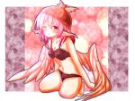  1girl animal_ears bad_id bra female hat lingerie mystia_lorelei panties pink_eyes pink_hair short_hair solo touhou underwear underwear_only wings yuya_(night_lily) 