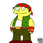  1boy king_of_fighters lowres parody pun ralf_jones ralph_wiggum snk solo the_king_of_fighters the_simpsons 