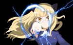  1girl animal_ears blonde_hair electricity female glasses parody perrine_h_clostermann solo strike_witches to_aru_kagaku_no_railgun to_aru_majutsu_no_index yellow_eyes 