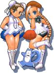  #104 2girls ass boots buruma cammy_white capcom cheerleader chibi chun-li i04 multiple_girls pom_poms street_fighter 