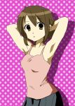  1girl armpits brown_eyes brown_hair genderswap koizumi_itsuki koizumi_itsuki_(female) natsuno solo suzumiya_haruhi_no_yuuutsu 