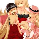  5girls bad_id bakemonogatari blonde_hair fangs kiss-shot_acerola-orion_heart-under-blade kizumonogatari miko_(yayamiko) monogatari_(series) multiple_girls oshino_shinobu time_paradox 