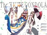  3girls akira_ferrari alicia_florence amano_kozue aria athena_glory confetti gondola multiple_girls one-piece_swimsuit racequeen swimsuit umbrella 