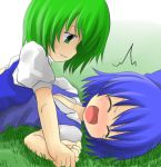  2girls blue_hair cirno closed_eyes daiyousei green_eyes kazami_ruku multiple_girls restrained tagme the_embodiment_of_scarlet_devil touhou you_gonna_get_raped yuri 