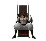  1boy chair edward_newgate facial_hair highres kiyonao male_focus mustache one_piece red_upholstery simple_background sitting solo spread_legs throne white_hair 