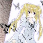  1girl blonde_hair butterfly hoshina_utau lolita_fashion shugo_chara! solo twintails violet_eyes 