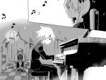  grand_piano instrument maka_albarn musical_note niwa piano sitting soul_eater soul_eater_(character) 