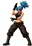  1girl animated animated_gif blue_hair king_of_fighters king_of_fighters_xiii leona_heidern lowres official_art pixel_art snk solo the_king_of_fighters the_king_of_fighters_xiii 