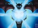  bat_wings blue_eyes dragon neonirvana neonirvana_(artist) no_humans shadow wings zoids 