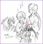  2boys armor axl capcom heart lowres male_focus monochrome multiple_boys pinwheel robot rockman rockman_x sketch x_(rockman) yaoi zero_(rockman) 