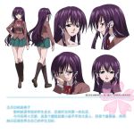  1girl character_sheet long_hair purple_hair satsukitane_mikako school_uniform sora_no_otoshimono 