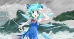  animated animated_gif cirno ocean shio_satou solo the_embodiment_of_scarlet_devil touhou umbrella water wind wings 
