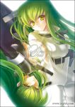  2girls c.c. code_geass dual_persona green_hair long_hair multiple_girls s-yin straitjacket yellow_eyes 