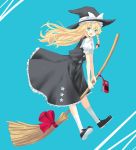  blonde_hair blue_eyes broom female hat kiki kiki_(cosplay) kirisame_marisa majo_no_takkyuubin nabeshima_tetsuhiro parody radio ribbon studio_ghibli touhou witch witch_hat 