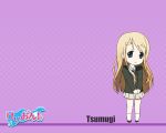  1girl blonde_hair blue_eyes chibi eyebrows k-on! kakifly kotobuki_tsumugi long_hair school_uniform solo wallpaper 