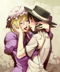  2girls couple female ghostly_field_club kiss maribel_hearn multiple_girls saliva saliva_trail sawasawa sweat tongue touhou usami_renko yuri 