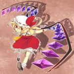  1girl aarue blonde_hair female flandre_scarlet hat mary_janes red_eyes shoes short_hair solo the_embodiment_of_scarlet_devil touhou wings 