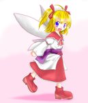  blonde_hair blue_eyes child eastern_and_little_nature_deity fairy female hair_ribbon headdress ribbon short_hair sunny_milk touhou twintails wings 