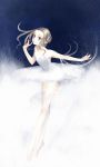  1girl ballerina ballet ballet_slippers blue_eyes brown_hair leotard nobu nobu_(nobudokoro) original pantyhose solo white_legwear 