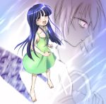  2girls bad_id barefoot blue_hair dress empty_eyes furude_rika green_skirt higurashi_no_naku_koro_ni houjou_satoko long_hair multiple_girls open_mouth screaming skirt tears tonami tonami77 violet_eyes 