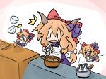  3girls chibi clone cooking female ibuki_suika minigirl multiple_girls touhou yanagi_(nurikoboshi) 