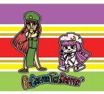  1boy chop_chop_master_onion cosplay crossover hong_meiling hong_meiling_(cosplay) m-1_grand_prix parappa parappa_the_rapper parody patchouli_knowledge patchouli_knowledge_(cosplay) touhou 