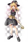  1girl blonde_hair braid female full_body hand_on_hip hat hips kirisame_marisa mochi.f solo staff touhou witch witch_hat yellow_eyes 