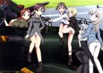  6+girls a6m_zero absurdres anties ass black_legwear blonde_hair blue_eyes blush brown_eyes brown_hair butt_crack cockpit eila_ilmatar_juutilainen erica_hartmann gertrud_barkhorn highres minna-dietlinde_wilcke miyafuji_yoshika multiple_girls neuroi neuroi_girl no_pants official_art one-piece_swimsuit panties pantyhose sanya_v_litvyak school_swimsuit school_uniform serafuku silver_hair strike_witches swimsuit swimsuit_under_clothes terao_hiroyuki twintails underwear violet_eyes white_legwear 