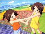  00s 2girls chiba_yuriko child figure_17 hand_holding hands multiple_girls shiina_hikaru shiina_tsubasa siblings sisters tagme twins wallpaper 