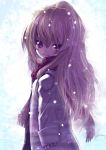  aisaka_taiga coat kiira scarf smile snow toradora! 
