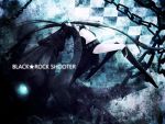  black_rock_shooter black_rock_shooter_(character) blue_eyes boots chain chains flat_chest kia kia_(pixiv) knee_boots pale_skin solo 