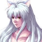  fox_ears long_hair lowres male merami white_hair yellow_eyes youko_kurama yu_yu_hakusho yuu_yuu_hakusho 