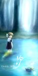  brown_eyes brown_hair clannad hat highres okazaki_ushio school_uniform short_hair strib_und_werde wading water 