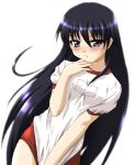  azumanga_daioh black_eyes black_hair blush buruma gym_uniform hayashiya_zangourou hayashiya_zankurou long_hair sakaki 